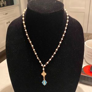 Power Beads by Jen white agate rosary chain